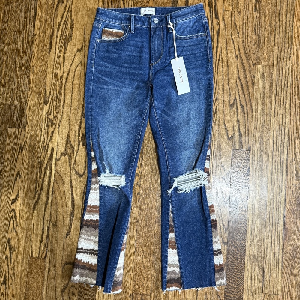 NWT Driftwood Farrah Jeans Size 26 Woodland 25" Inseam BOHO